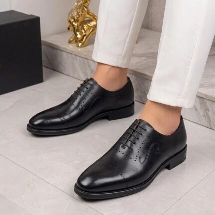 High-Shine Calfskin Genuine Leather Oxford Shoe