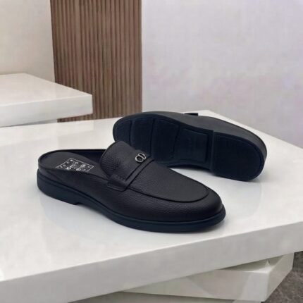 High-Shine Calfskin Genuine Leather Half Shoe