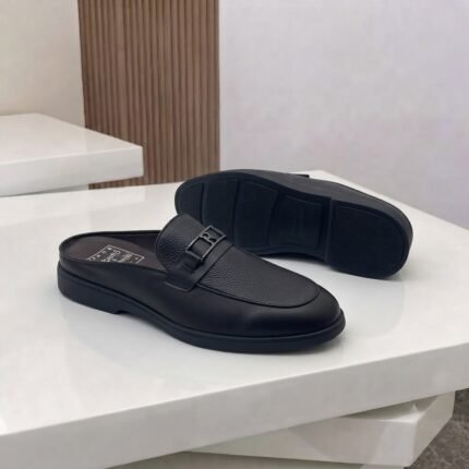 High-Shine Calfskin Genuine Leather Half Shoe